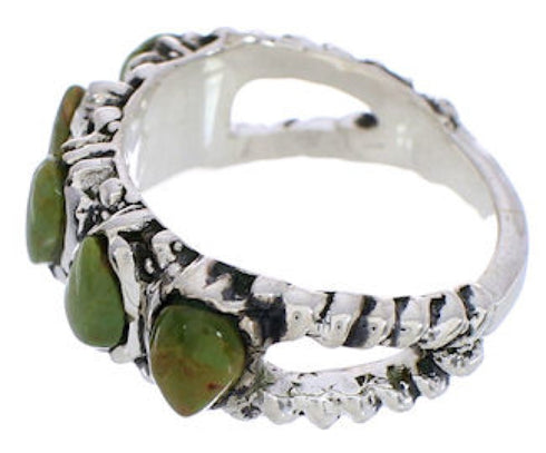 Southwestern Sterling Silver Turquoise Ring Size 7-1/4 WX34745